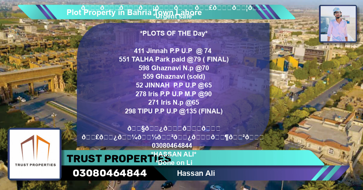 Residential Plot for Sale in Bahria Town, Lahore - (BP-39235)