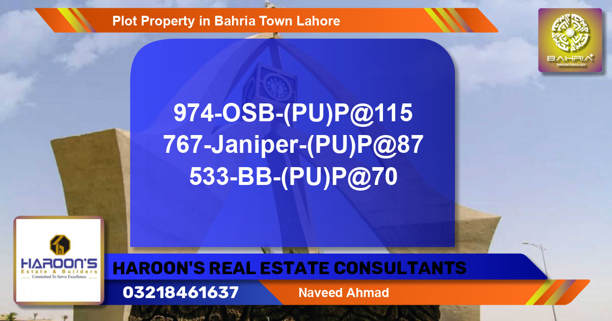 Residential Plot for Sale in Bahria Town, Lahore - (BP-39242)