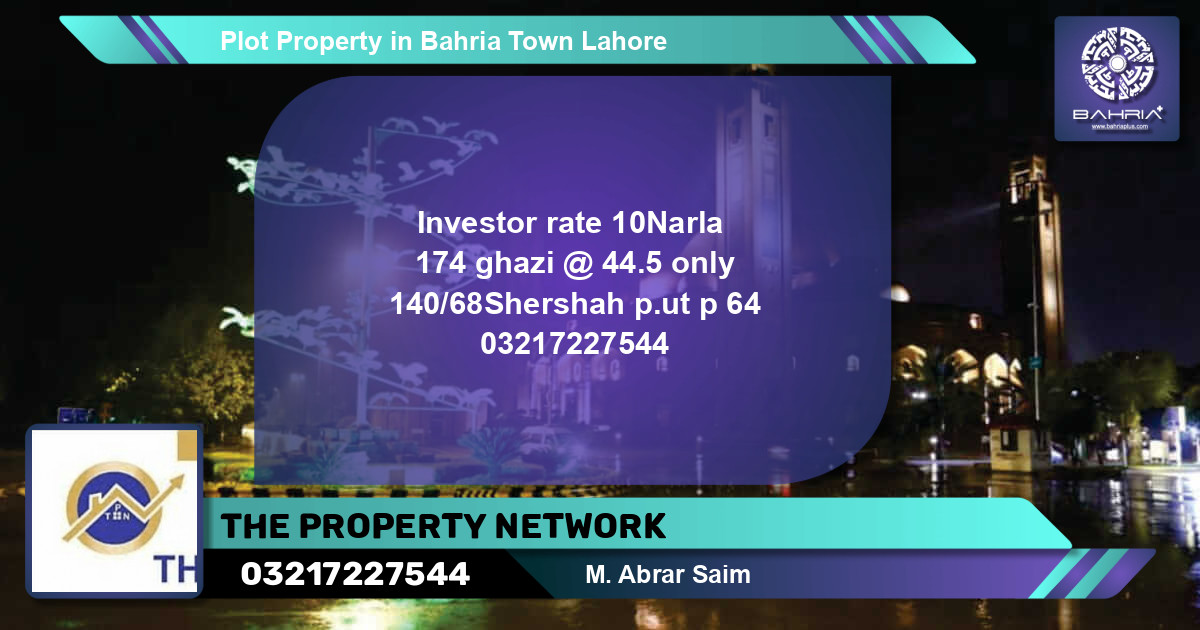 Residential Plot for Sale in Bahria Town, Lahore - (BP-39247)