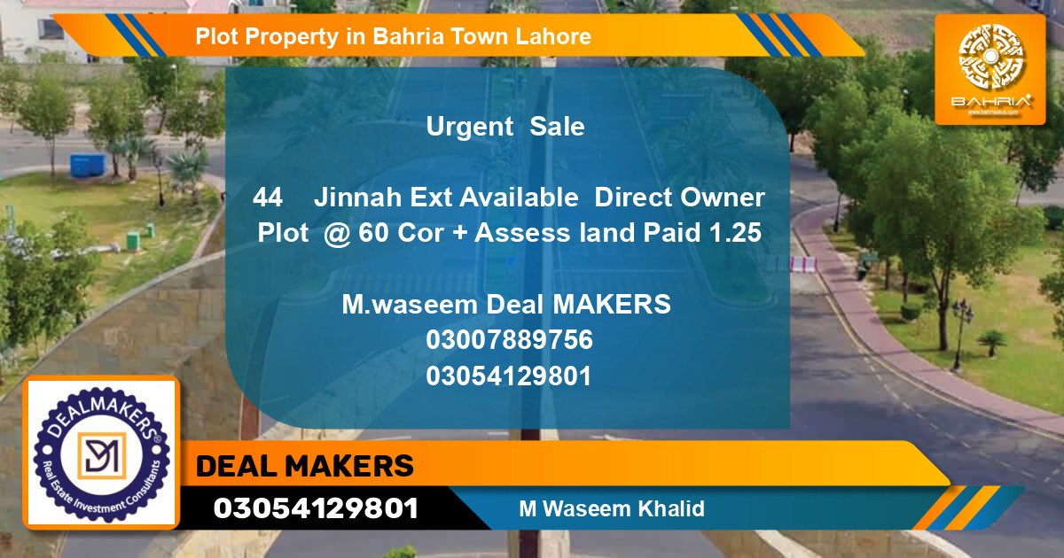 Residential Plot for Sale in Bahria Town, Lahore - (BP-39265)