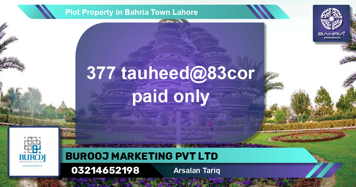 Residential Plot for Sale in Bahria Town, Lahore - (BP-39268)