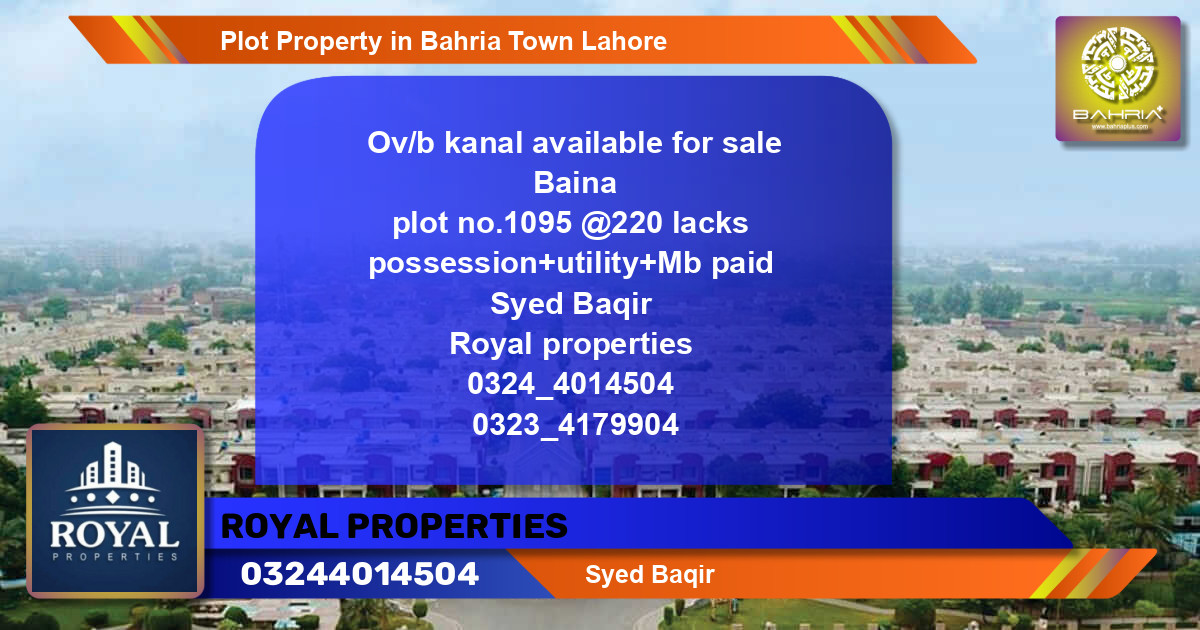 Residential Plot for Sale in Bahria Town, Lahore - (BP-39273)