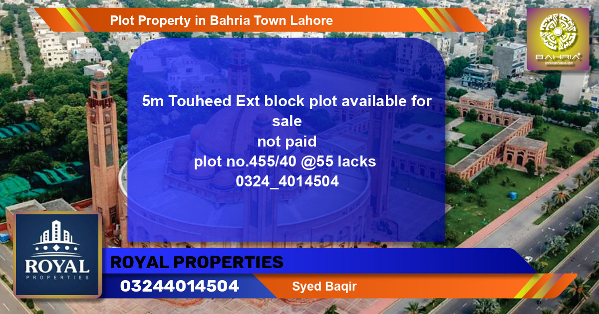 Residential Plot for Sale in Bahria Town, Lahore - (BP-39286)