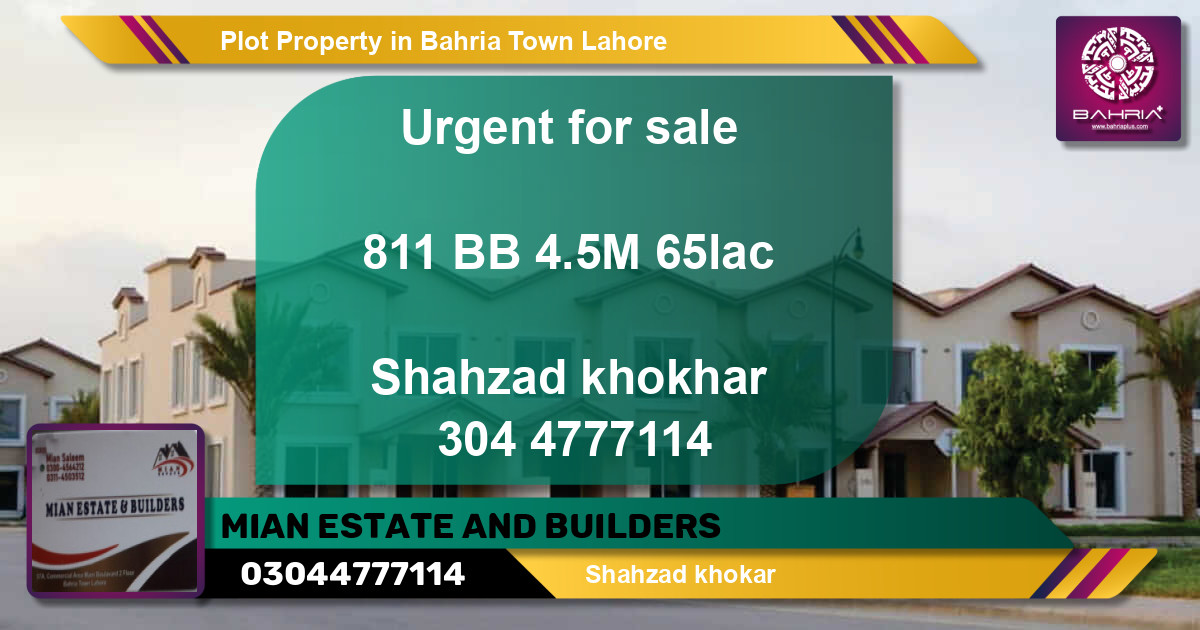 Residential Plot for Sale in Bahria Town, Lahore - (BP-39317)