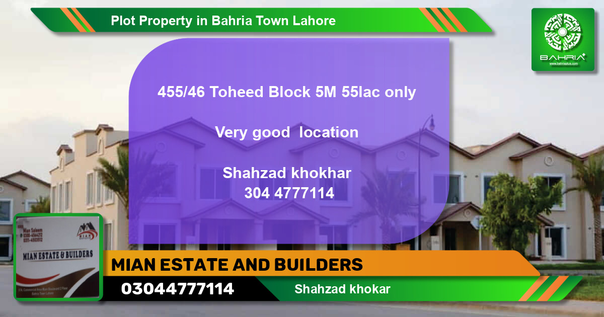 Residential Plot for Sale in Bahria Town, Lahore - (BP-39319)