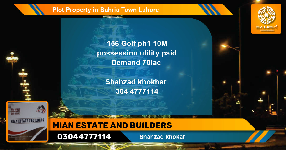 Residential Plot for Sale in Bahria Town, Lahore - (BP-39320)