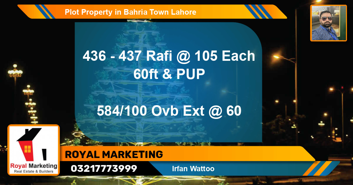 Residential Plot for Sale in Bahria Town, Lahore - (BP-39327)