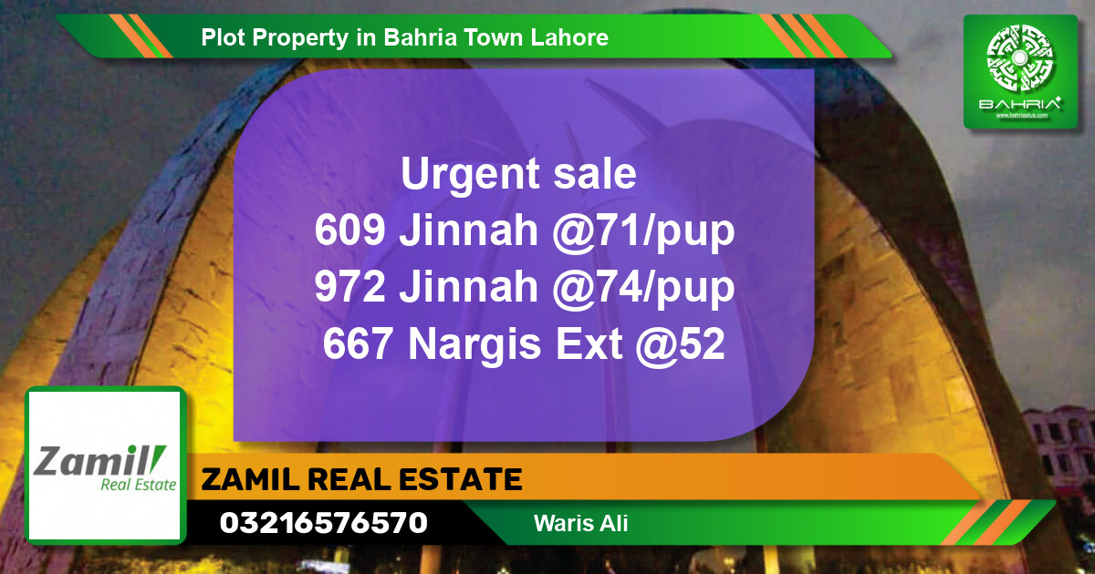 Residential Plot for Sale in Bahria Town, Lahore - (BP-39334)