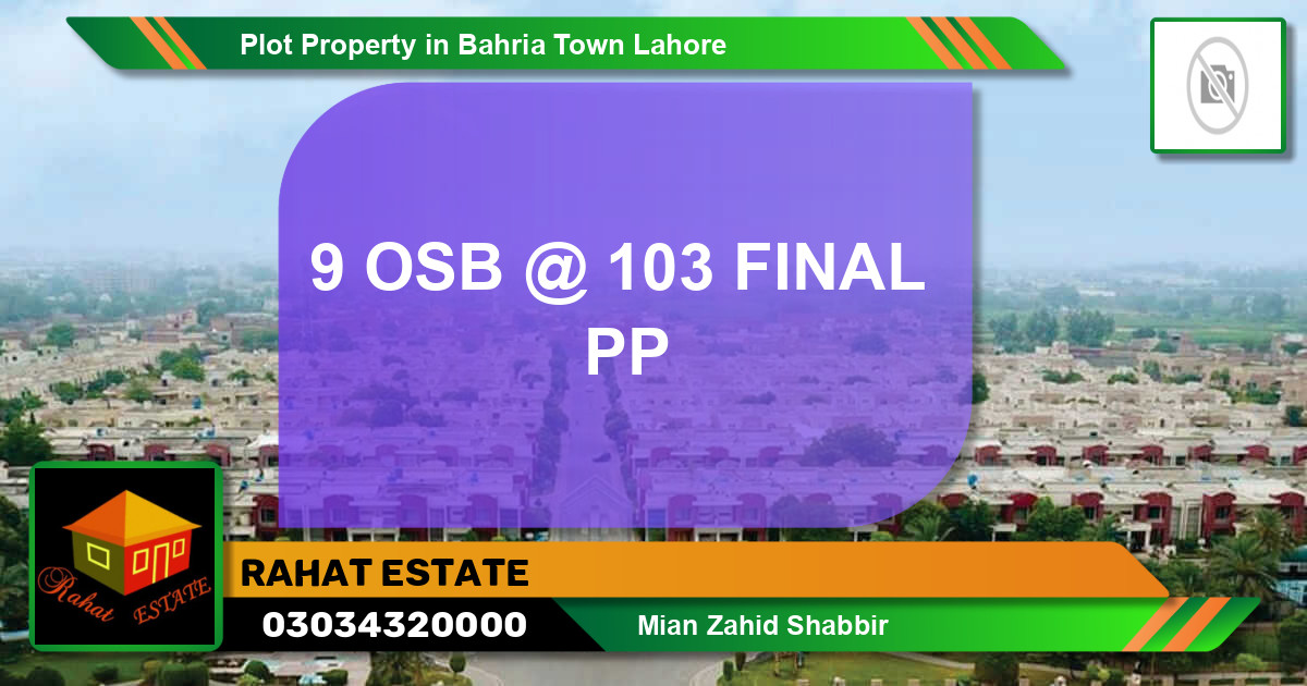 Residential Plot for Sale in Bahria Town, Lahore - (BP-39335)