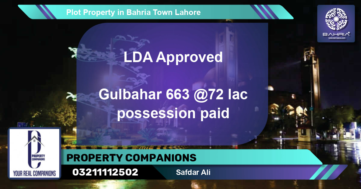 Residential Plot for Sale in Bahria Town, Lahore - (BP-39344)