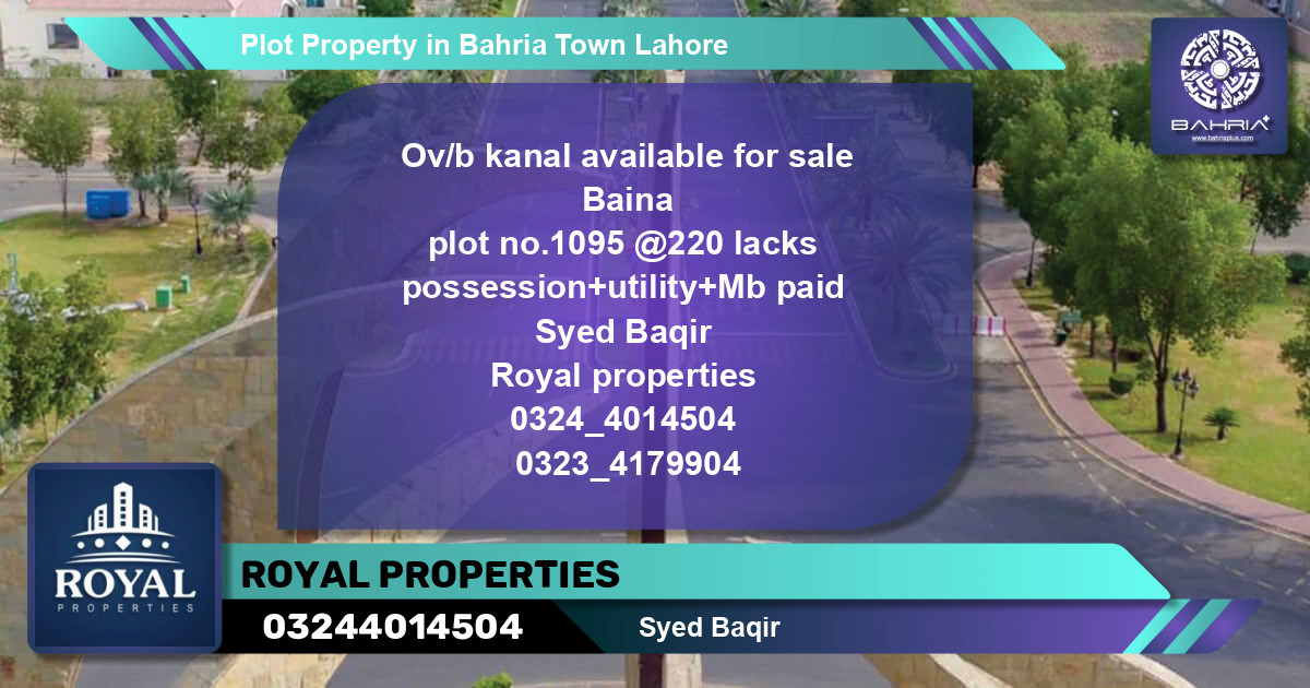 Residential Plot for Sale in Bahria Town, Lahore - (BP-39384)