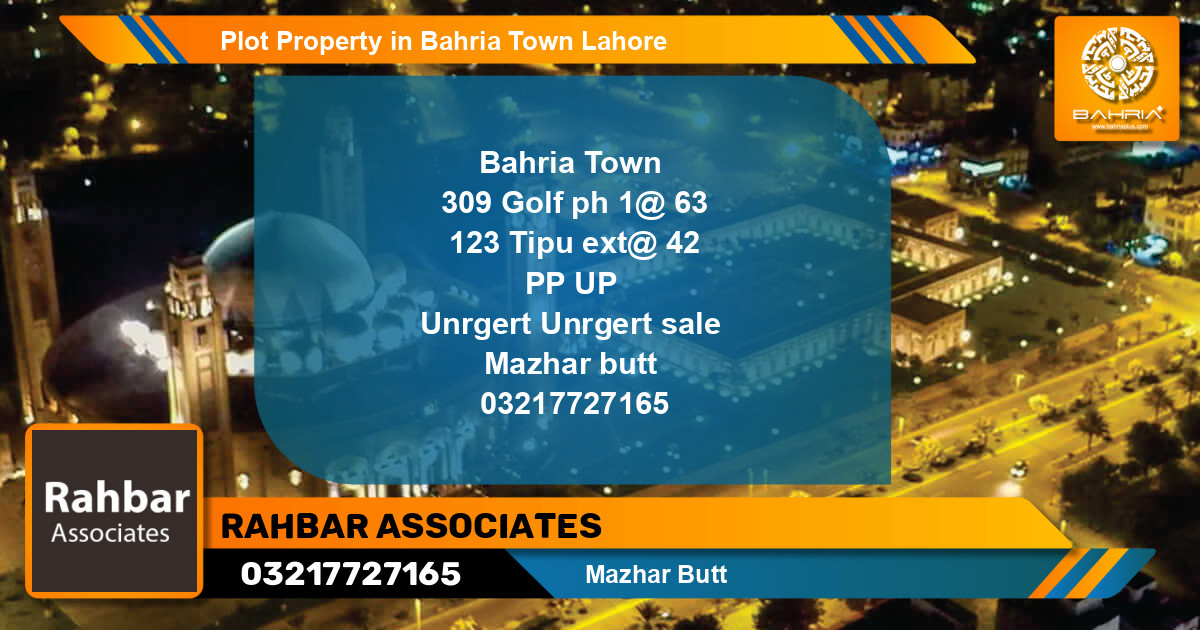 Residential Plot for Sale in Bahria Town, Lahore - (BP-39400)