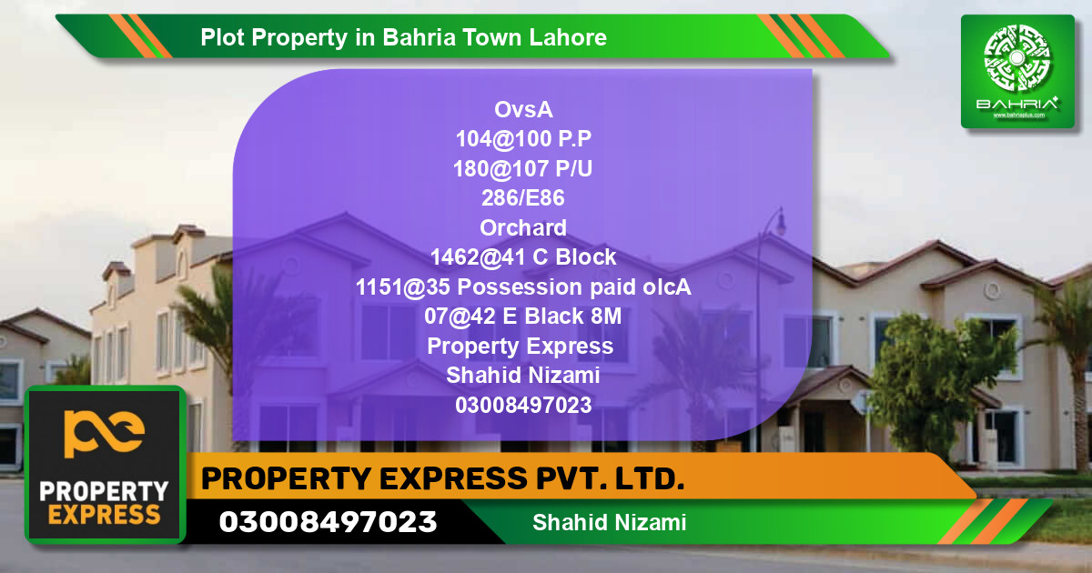 Residential Plot for Sale in Bahria Town, Lahore - (BP-39414)