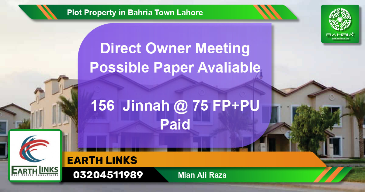 Residential Plot for Sale in Bahria Town, Lahore - (BP-39451)