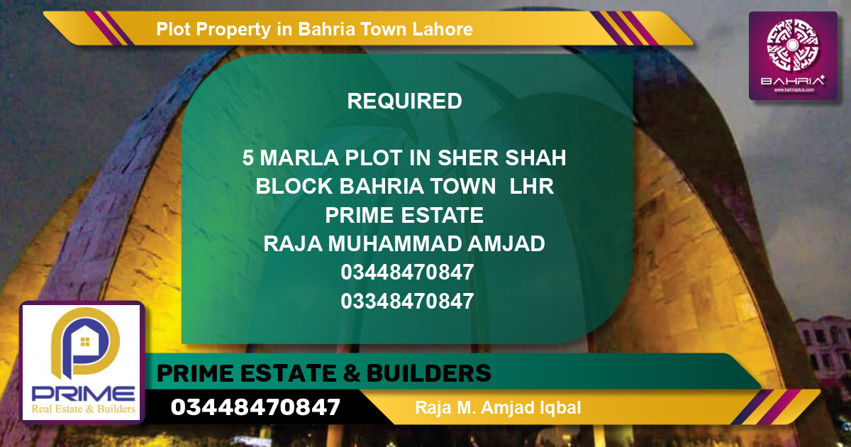 Residential Plot for Sale in Bahria Town, Lahore - (BP-39456)