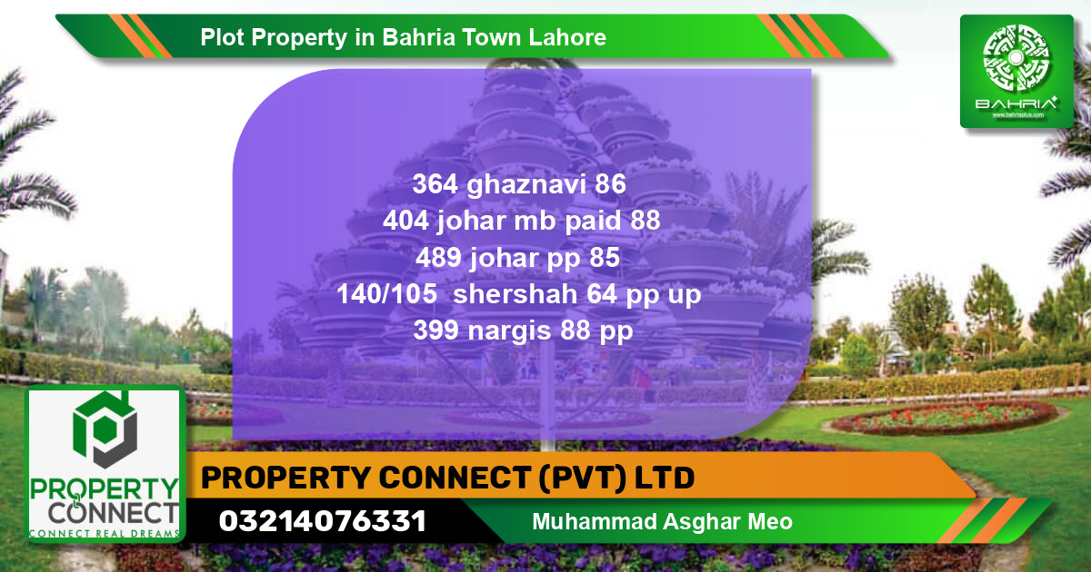 Residential Plot for Sale in Bahria Town, Lahore - (BP-39474)