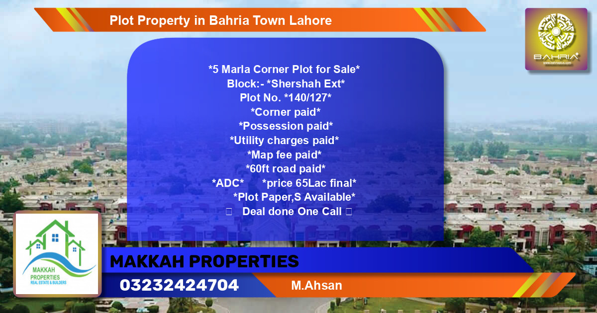 Residential Plot for Sale in Bahria Town, Lahore - (BP-39516)