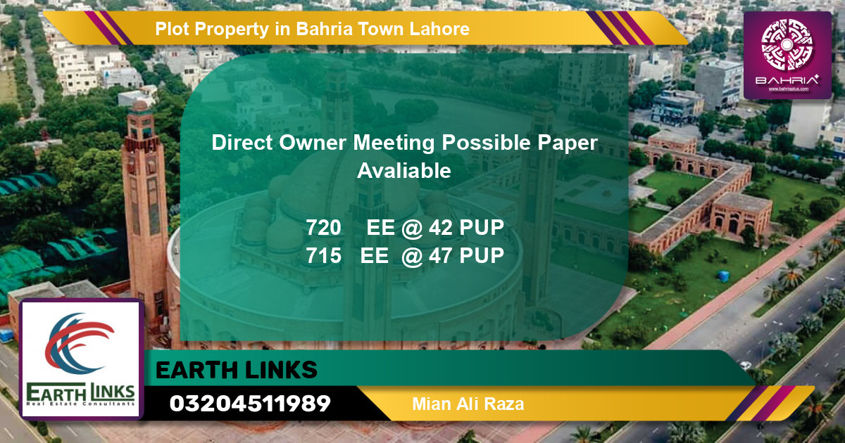 Residential Plot for Sale in Bahria Town, Lahore - (BP-39538)