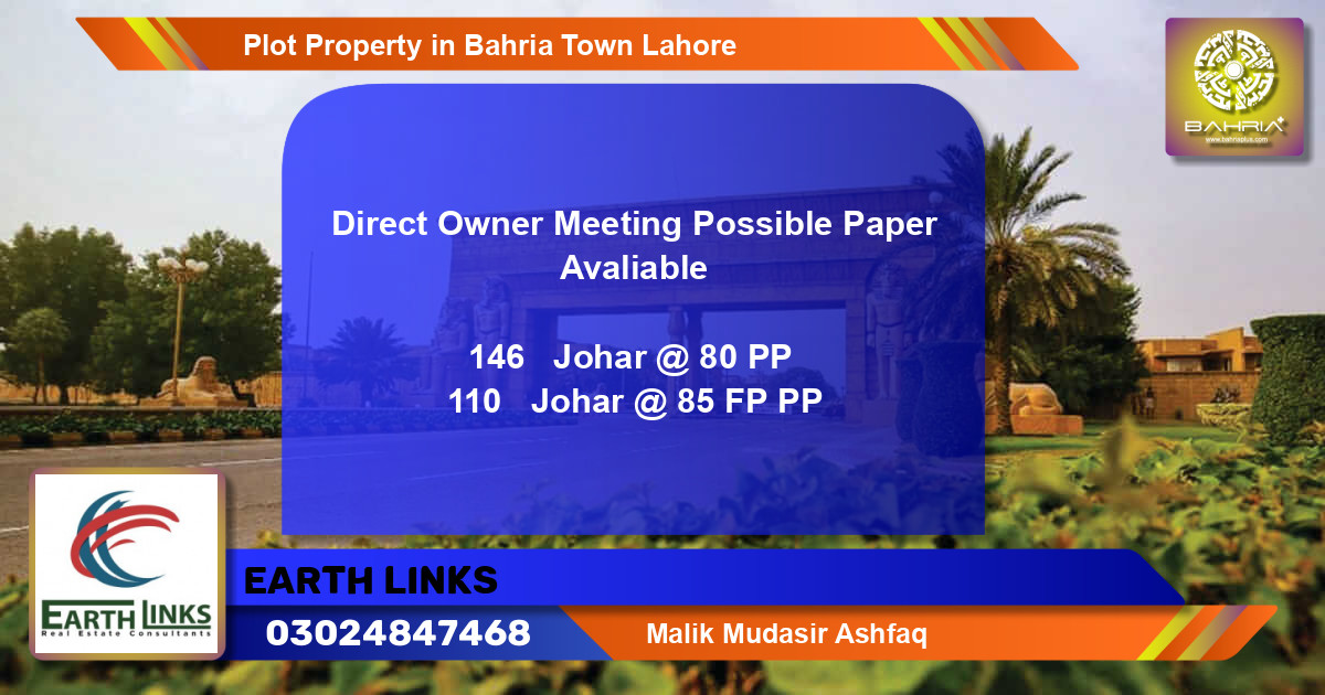 Residential Plot for Sale in Bahria Town, Lahore - (BP-39541)