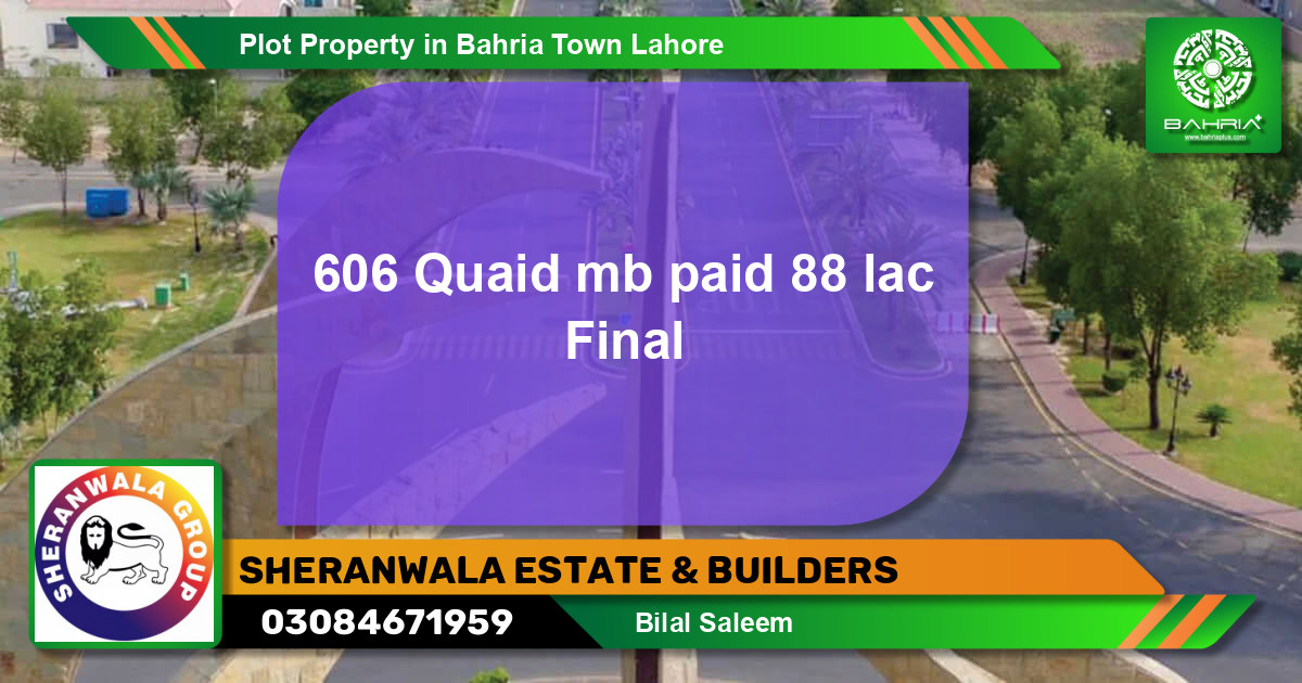 Residential Plot for Sale in Bahria Town, Lahore - (BP-39546)