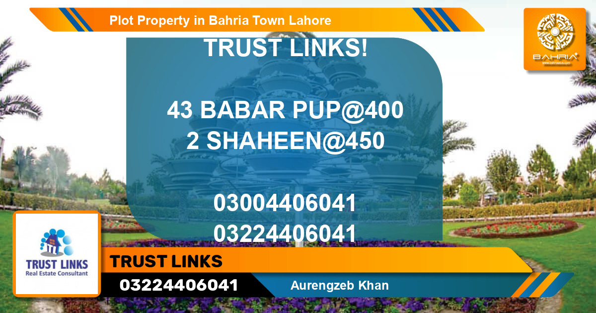 Residential Plot for Sale in Bahria Town, Lahore - (BP-39555)