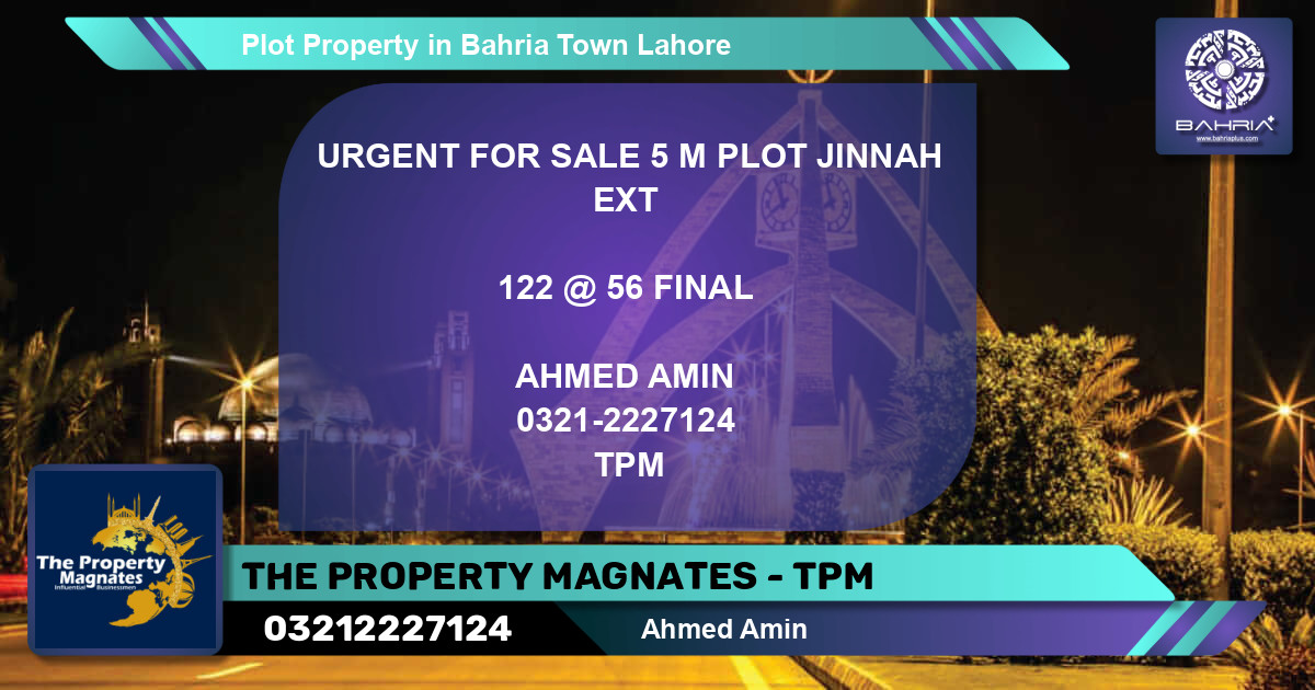 Residential Plot for Sale in Bahria Town, Lahore - (BP-39557)