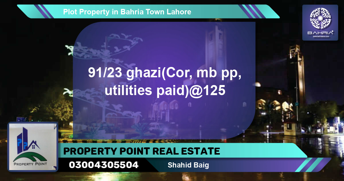 Residential Plot for Sale in Bahria Town, Lahore - (BP-39600)