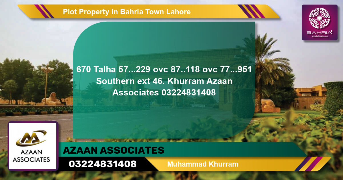 Residential Plot for Sale in Bahria Town, Lahore - (BP-39734)