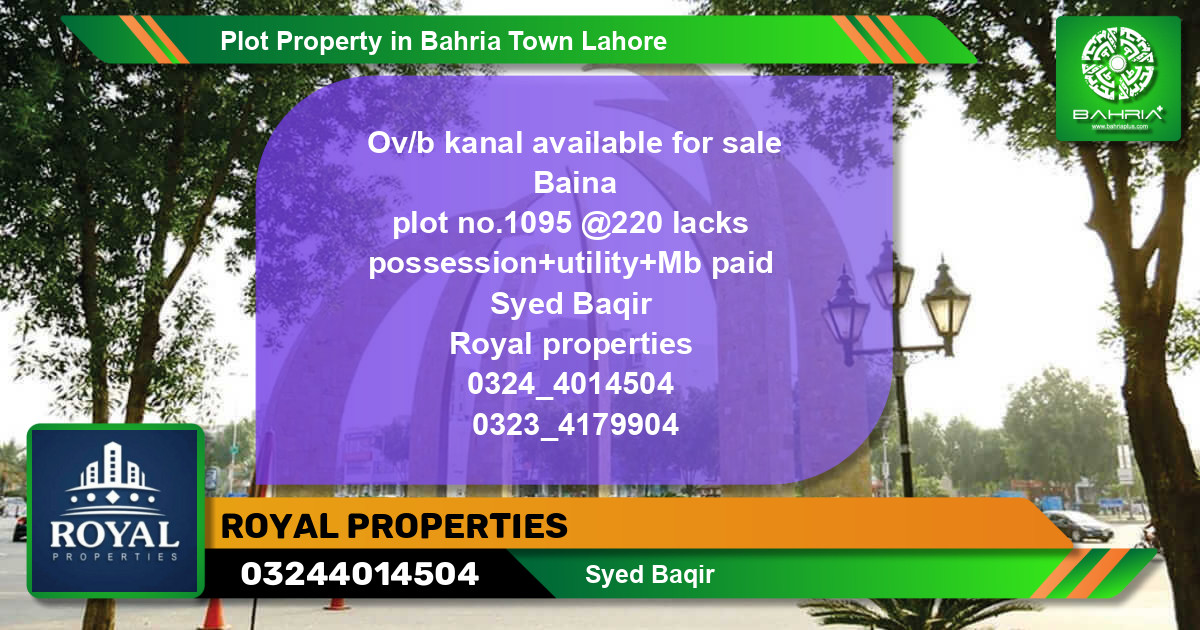 Residential Plot for Sale in Bahria Town, Lahore - (BP-39744)