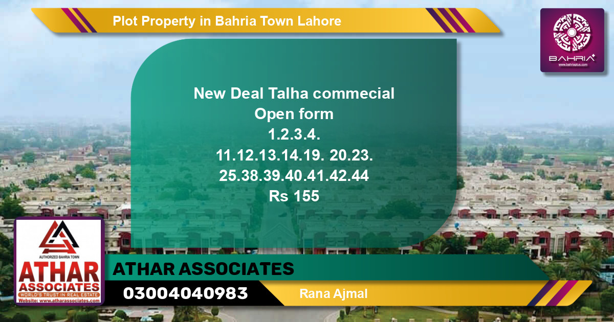 Residential Plot for Sale in Bahria Town, Lahore - (BP-39765)