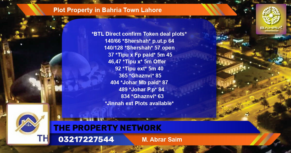 Residential Plot for Sale in Bahria Town, Lahore - (BP-39829)