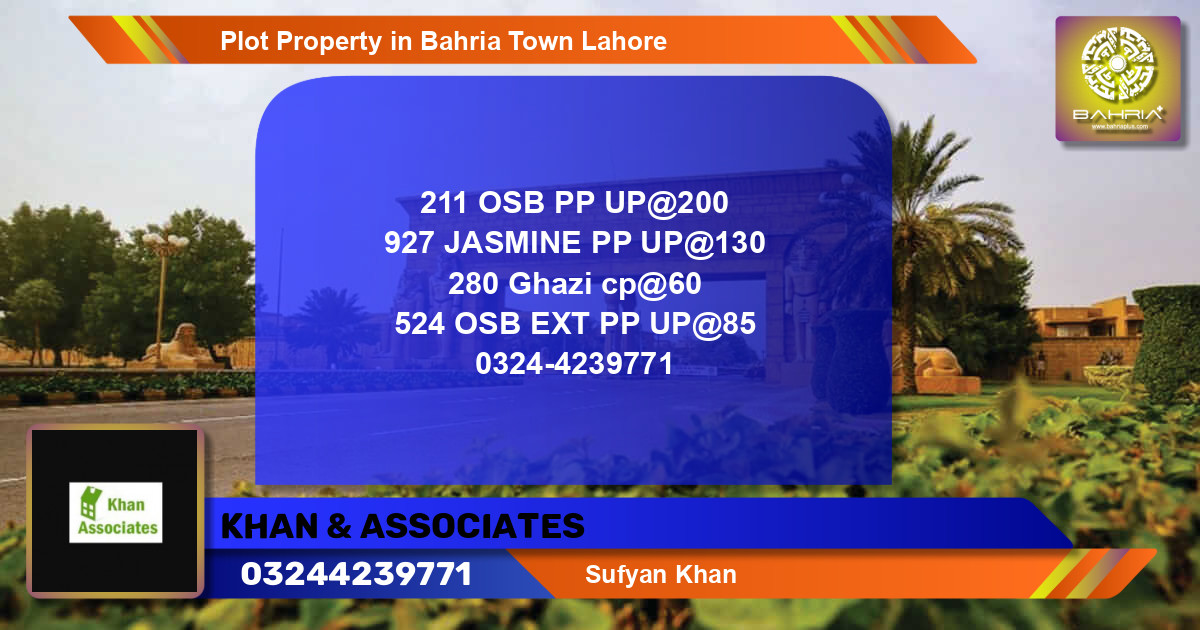 Residential Plot for Sale in Bahria Town, Lahore - (BP-39845)