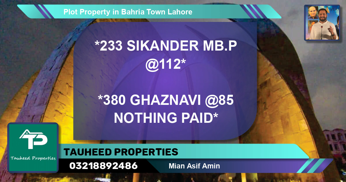 Residential Plot for Sale in Bahria Town, Lahore - (BP-39847)