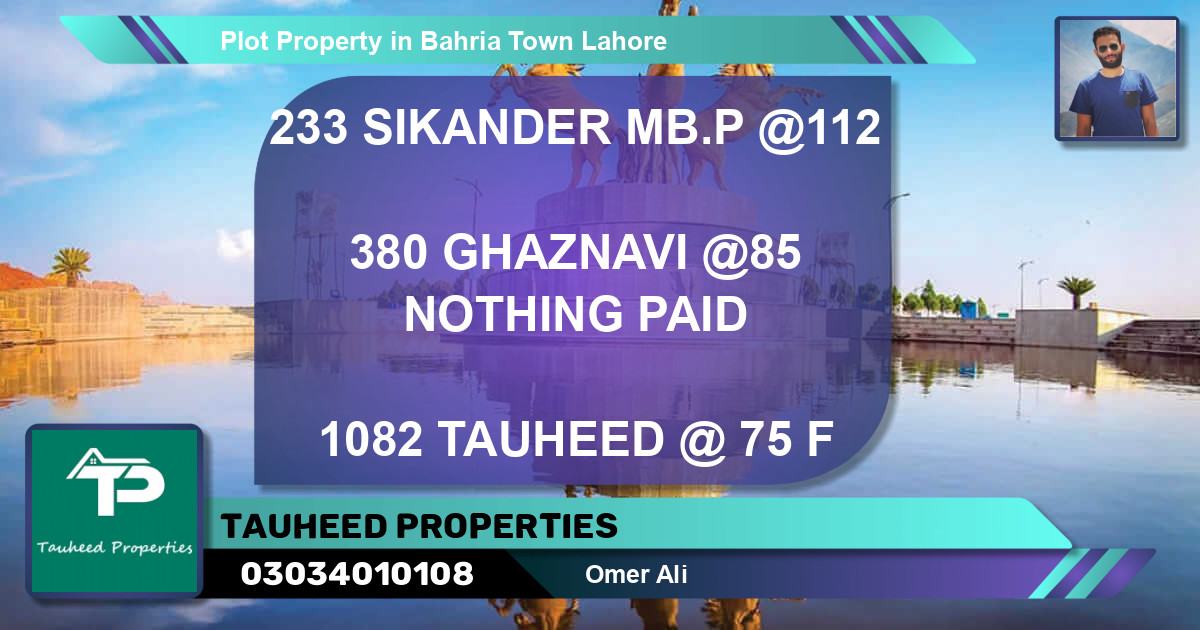 Residential Plot for Sale in Bahria Town, Lahore - (BP-39849)