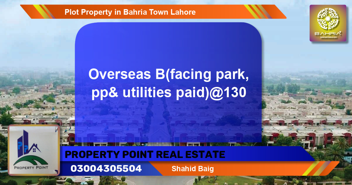 Residential Plot for Sale in Bahria Town, Lahore - (BP-39877)
