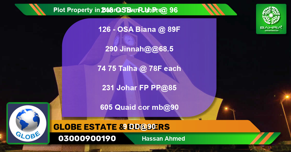 Residential Plot for Sale in Bahria Town, Lahore - (BP-39880)