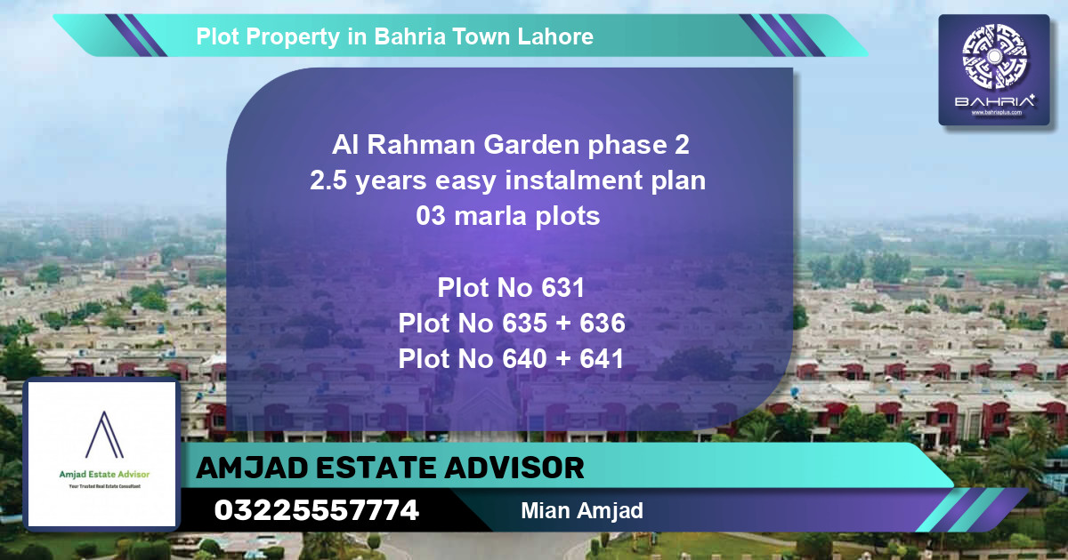 Residential Plot for Sale in Bahria Town, Lahore - (BP-39882)