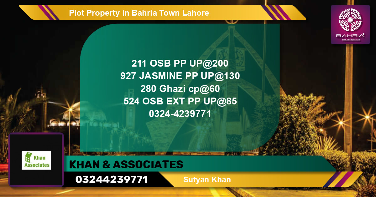 Residential Plot for Sale in Bahria Town, Lahore - (BP-39919)