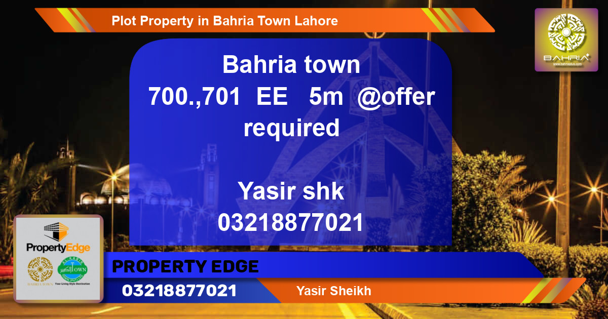 Residential Plot for Sale in Bahria Town, Lahore - (BP-39932)