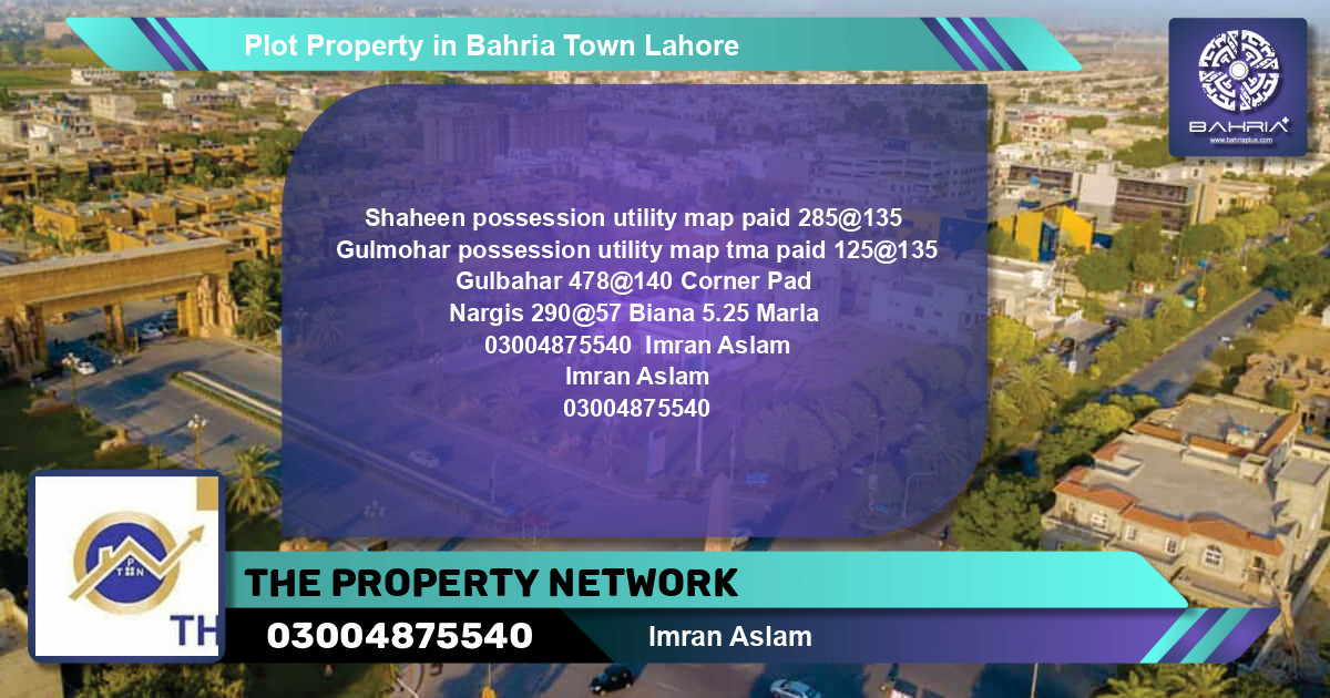 Residential Plot for Sale in Bahria Town, Lahore - (BP-39947)