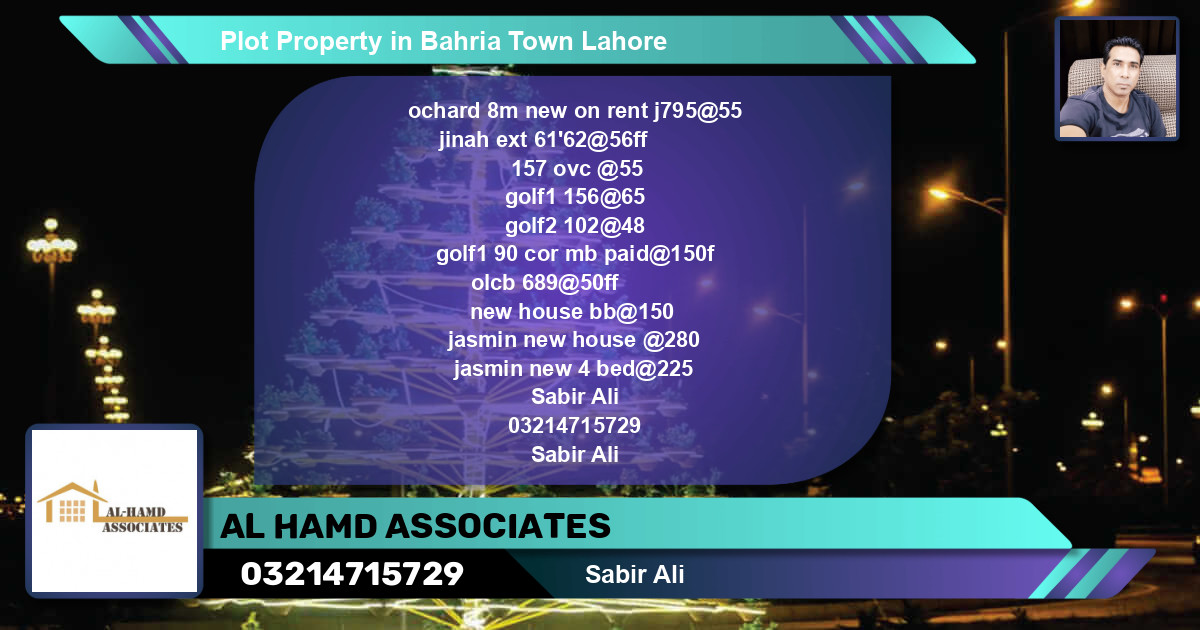 Residential Plot for Sale in Bahria Town, Lahore - (BP-39983)
