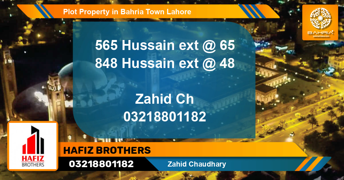 Residential Plot for Sale in Bahria Town, Lahore - (BP-39999)