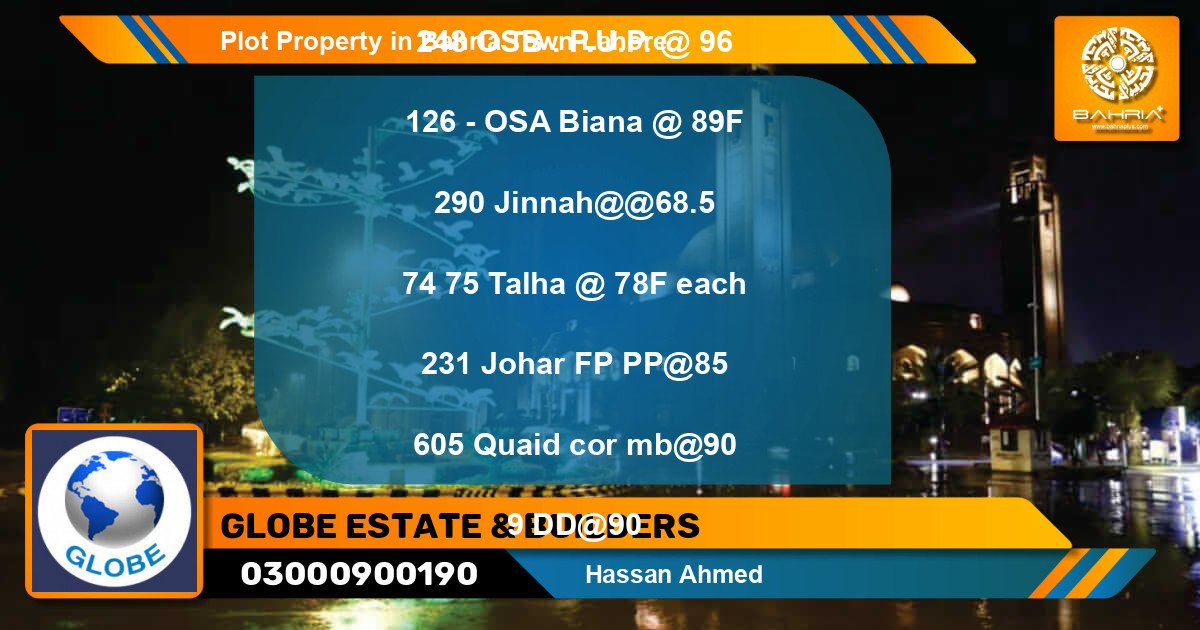 Residential Plot for Sale in Bahria Town, Lahore - (BP-40014)