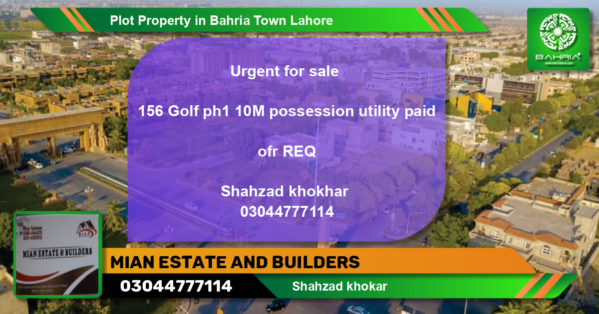 Residential Plot for Sale in Bahria Town, Lahore - (BP-40045)