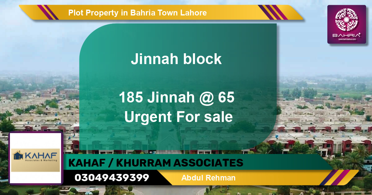 Residential Plot for Sale in Bahria Town, Lahore - (BP-40064)