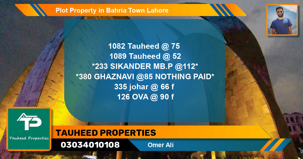 Residential Plot for Sale in Bahria Town, Lahore - (BP-40092)