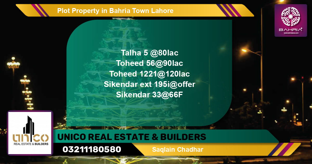 Residential Plot for Sale in Bahria Town, Lahore - (BP-40111)