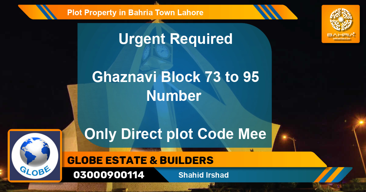 Residential Plot for Sale in Bahria Town, Lahore - (BP-40113)