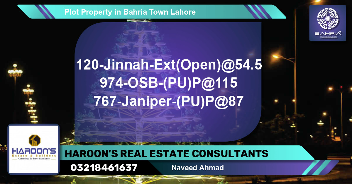 Residential Plot for Sale in Bahria Town, Lahore - (BP-40124)