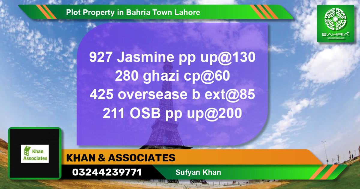 Residential Plot for Sale in Bahria Town, Lahore - (BP-40136)